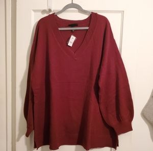 Tunic Sweater, Lane Bryant, color is Zinfandel (Red Wine Color).